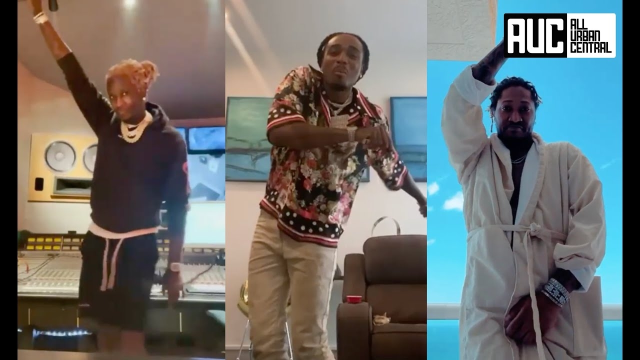 rappers and celebs do the young thug ski challenge (future, quavo, gunna)