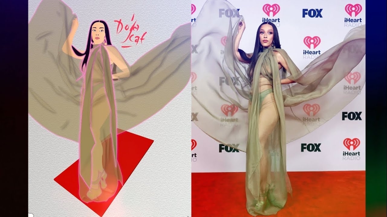 Doja Cat| Red Carpet| Best New Pop Artist| iHeartRadio Music Awards|Fashion Illustration| proFASHION
