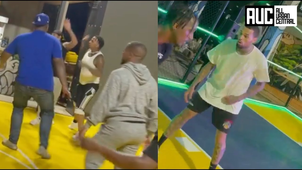 MoneyBagg Yo Has An Intense Basketball Game At Chris Brown Mansion