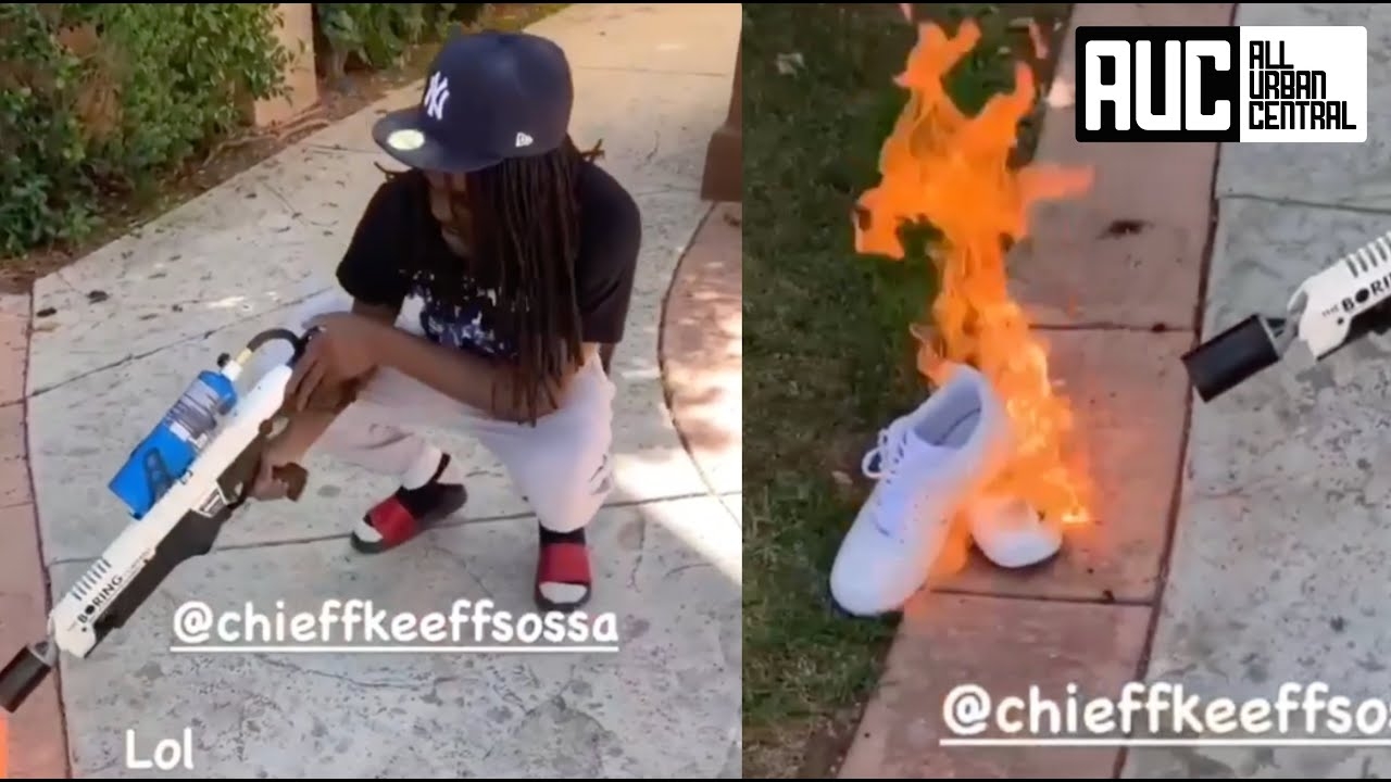 Chief Keef Cooks His Dirty Nike Air Force 1s With Flamethrower