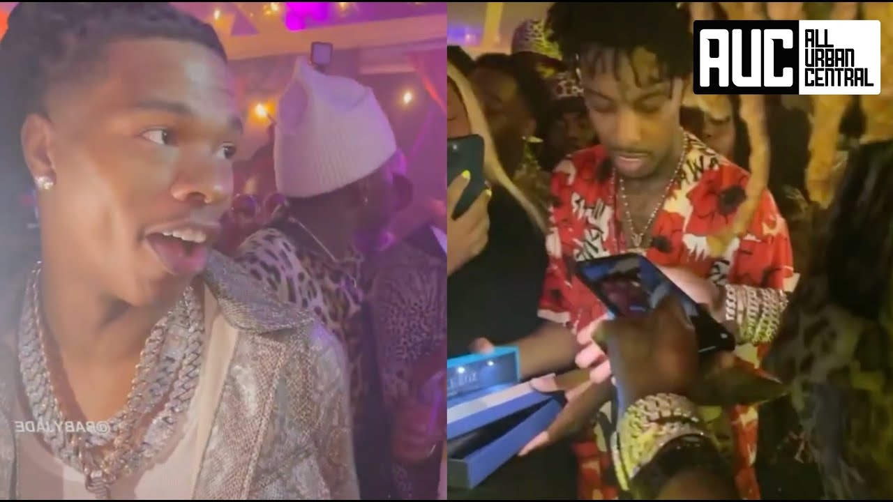 Lil Baby 21 Savage Surprise Young Thug With Iced Out Jewelry On His 30th Birthday