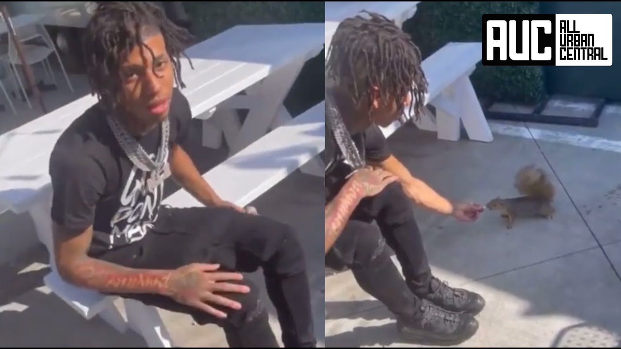 NLE Choppa Feeds A Squirrel With His Bare Hands