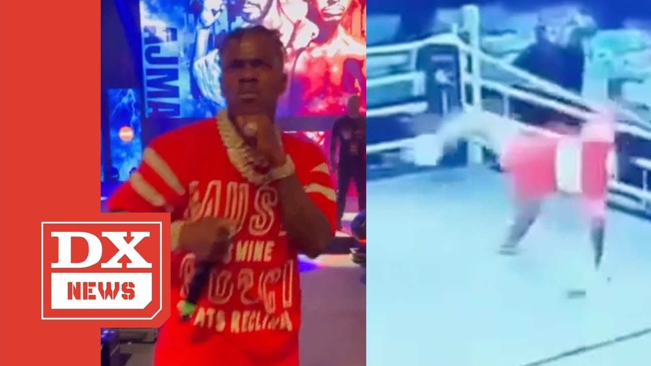 DaBaby Jumps In The Ring Randomly At Dubai Boxing Match