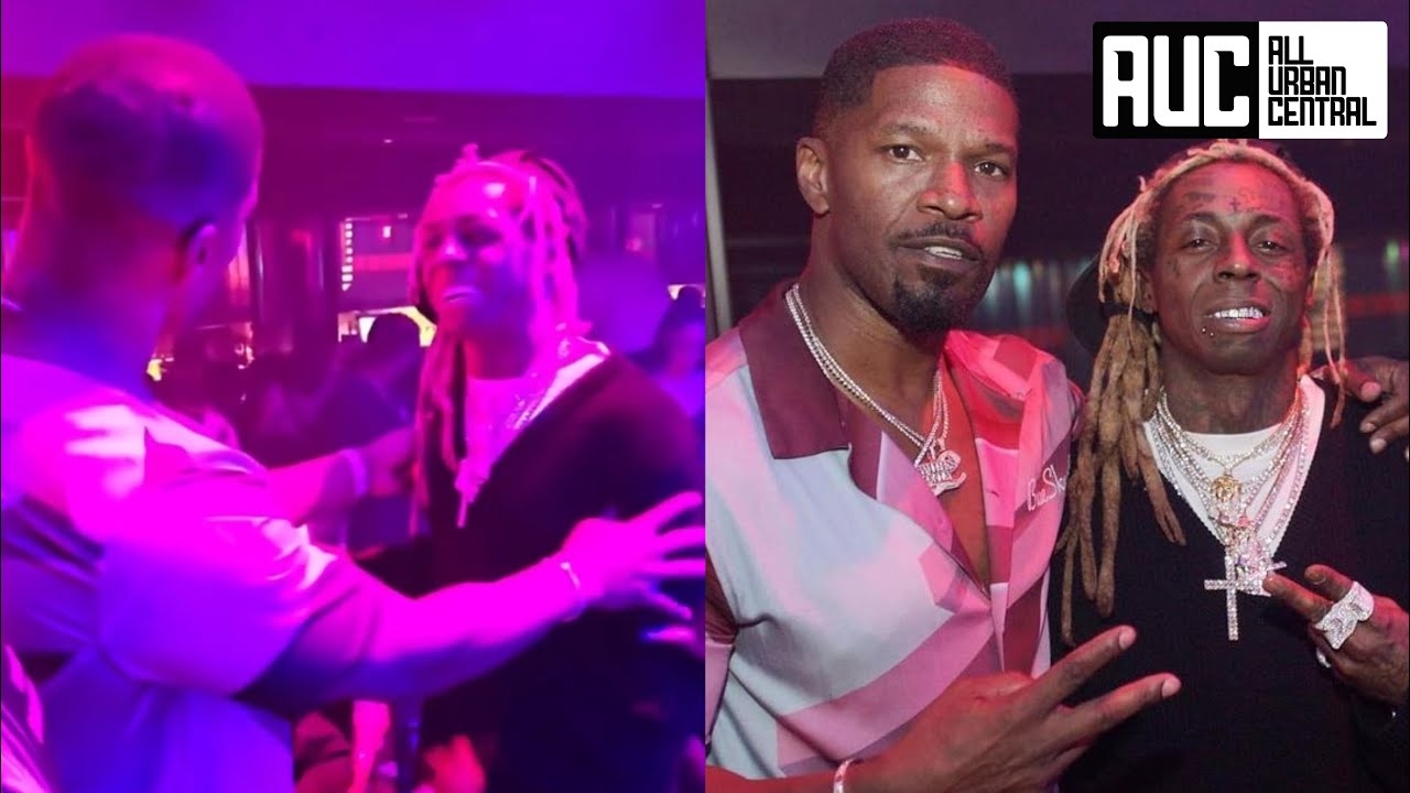 Jamie Foxx Wont Stop Grabbing Lil Wayne After Running Into Him At Miami Club