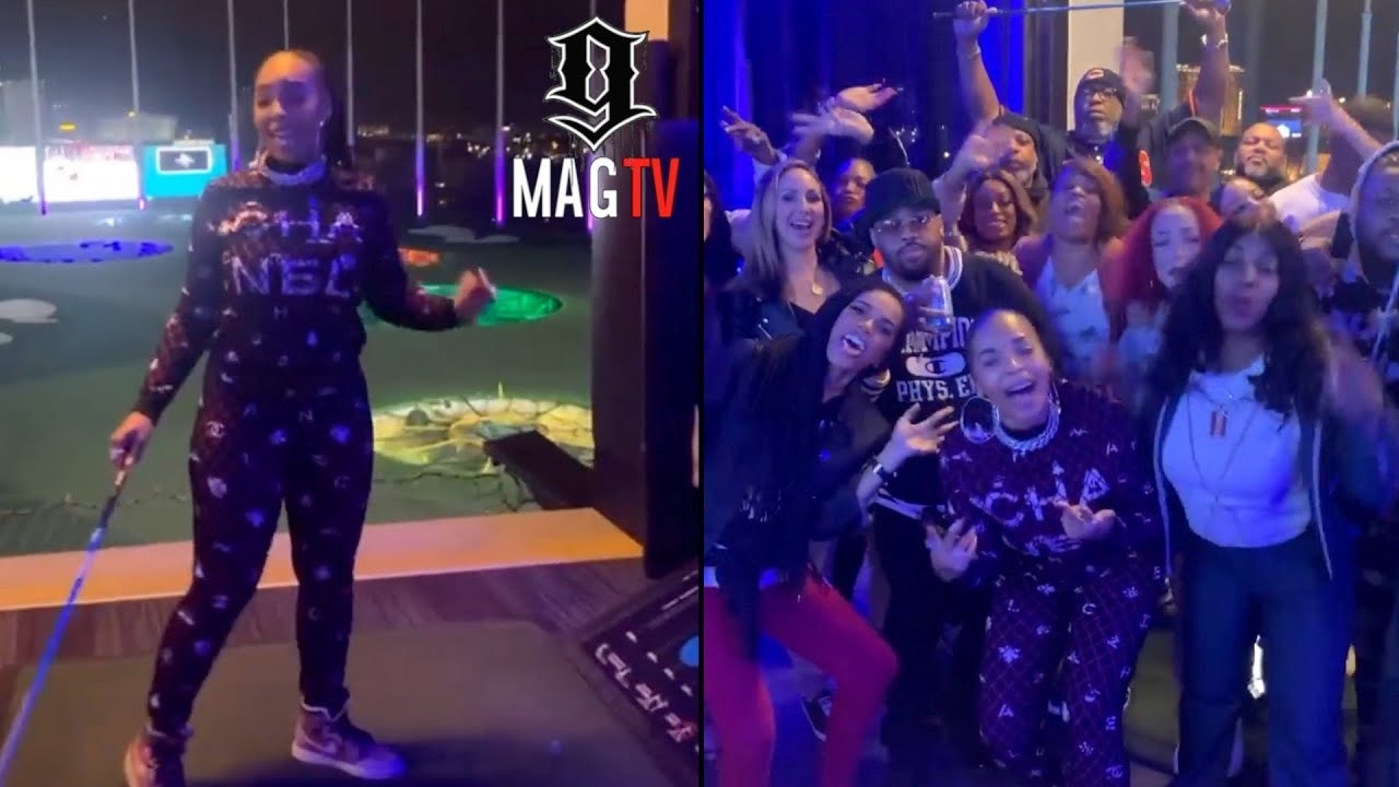 Ashanti Celebrates End Of Tour With Her Family At Top Golf! ⛳️