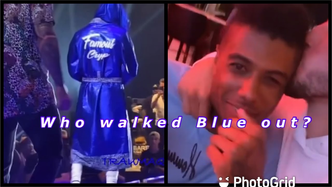 Blueface celebrates WIN with family and trainer - fan tells Blueface “fight me” & homies jumps in