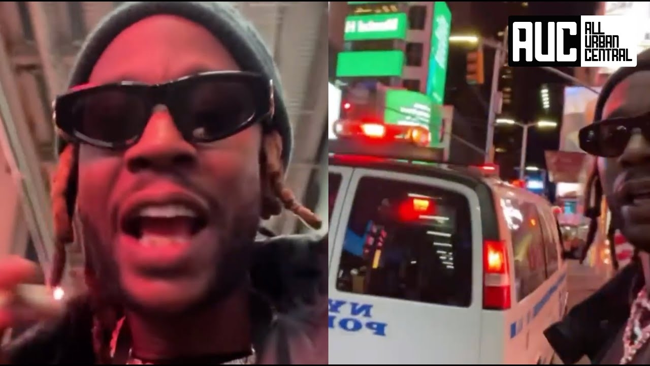 2 Chainz Smokin Zaza In Front Of Hip Hop Police On The Streets Of NY