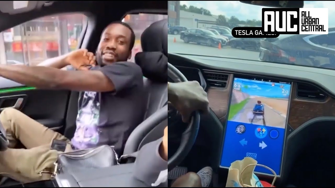 Meek Mill Hacks His Tesla So He Can Play Video Game On Dashboard