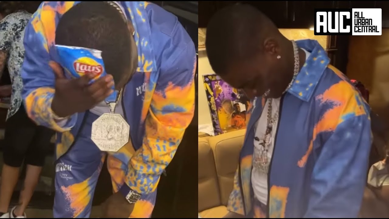 Kodak Black Brushes His Hair With A Bag Of Chips
