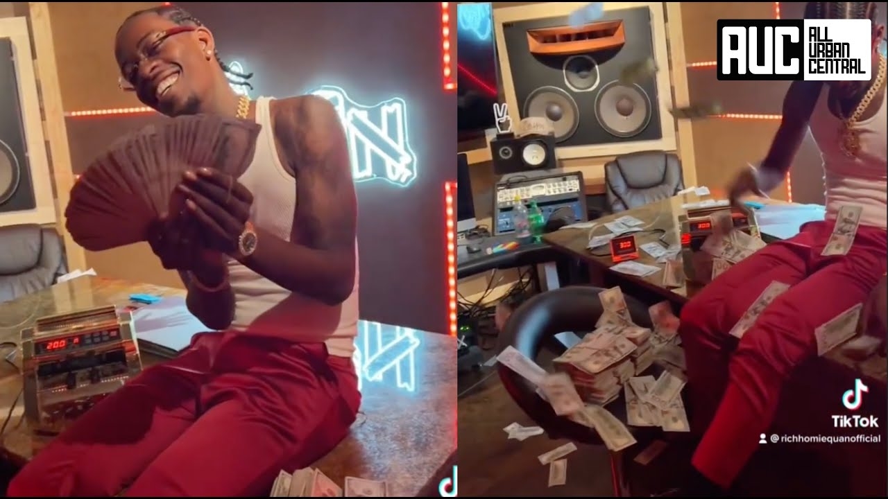 Rich Homie Quan Proves He's Still Getting Money Counts Up Bankroll In Studio