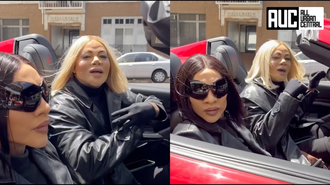 Yg and Tyga Dress Like Drag Queens Ride Around LA In Ferrari