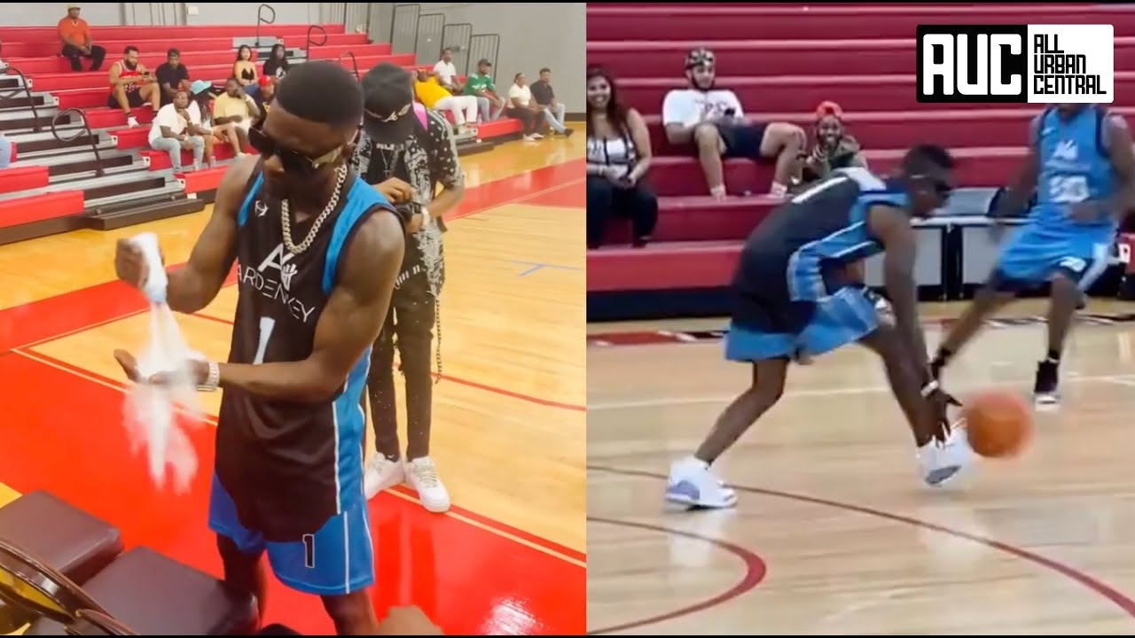 Boosie Thinks He's Lebron James Plays Basketball With Sunglasses On At Celebrity Game