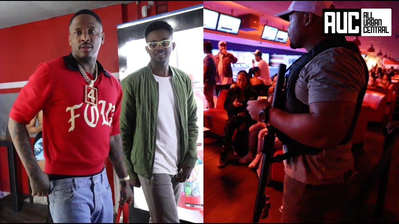 YG Bodyguard Brings AR In Bowling Alley Ain't Taking No Chances Protecting Him