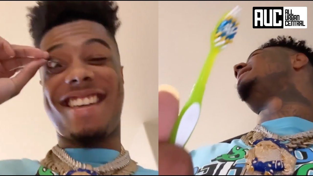 Blueface Gets Upset After Girl Uses His Toothbrush To Wash Her Mouth