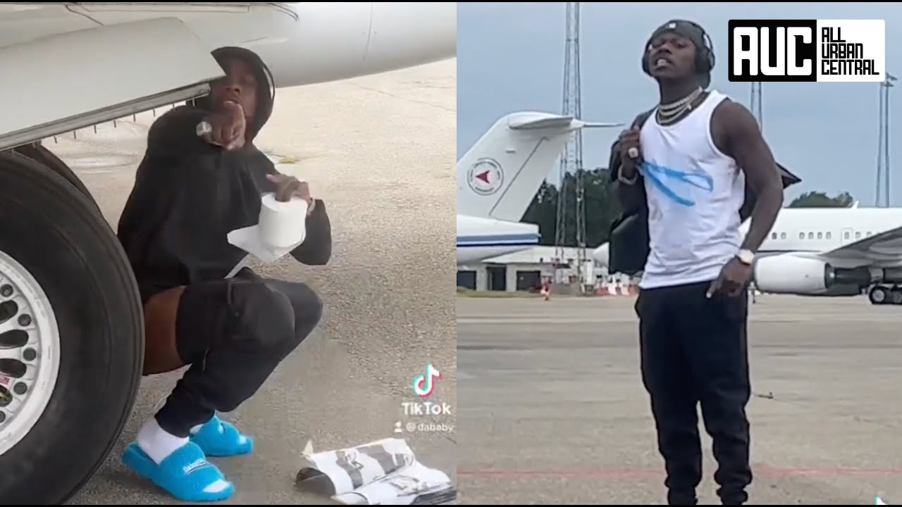 DaBaby Tries To Hide After Caught Taking A Dump On Airport Runway
