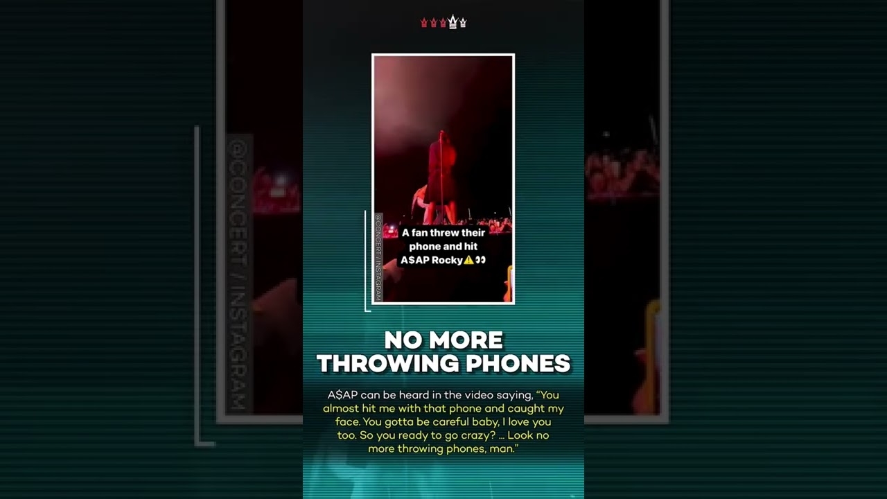 #ASAPRocky Hit With A Cell Phone On Stage! #shorts