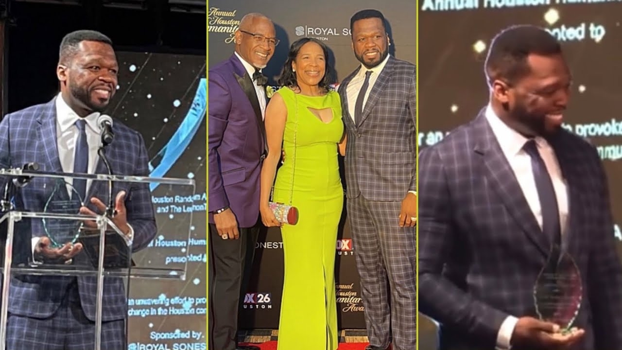 50 Cent Makes Public Announcement After Recieved His Houston Humanitarian Awards For The First Time