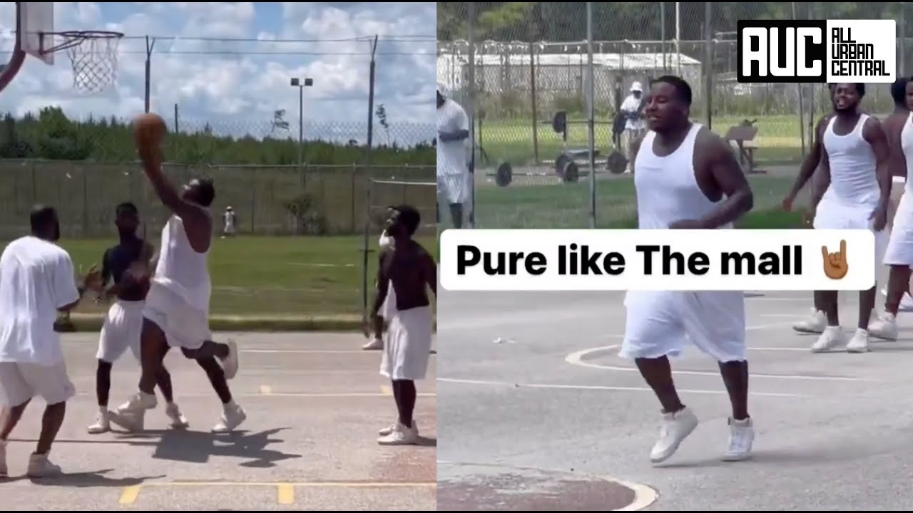 Honeykomb Brazy Giving Inmates Buckets Playing Basketball On The Prison Yard