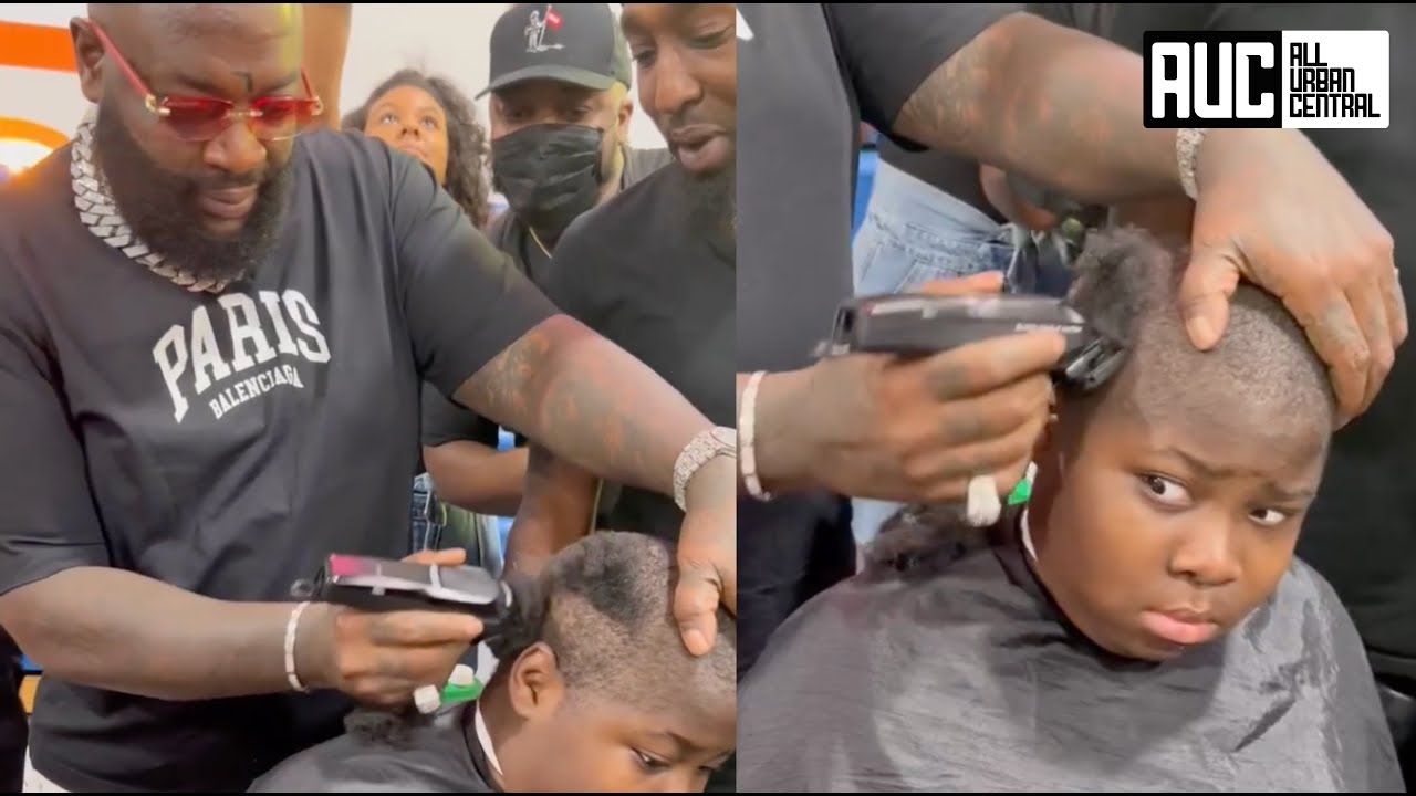 Kid Spooked That Rick Ross Is Giving Him A Haircut