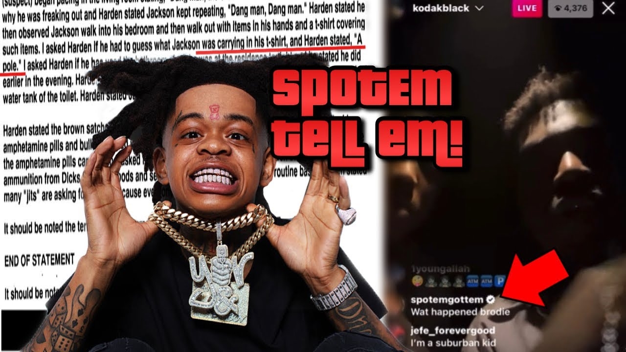 THE STORY OF SPOTEMGOTTEM SNITCHING ON Y&R MOOKEY: KODAK BLACK LAUGHS ABOUT IT ON LIVE