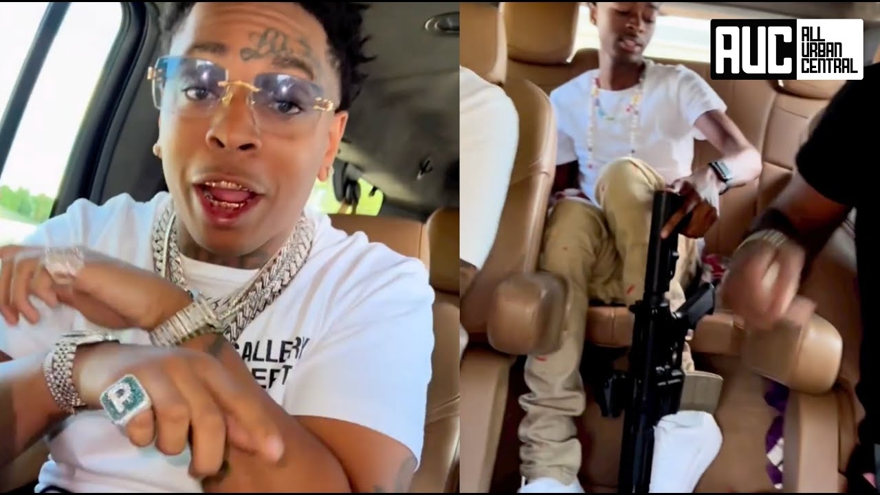 Lil Gotit Makes Sure He's Strapped Up When Riding Around With Lil Keed's Diamond Chain
