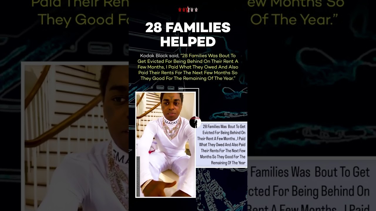 Kodak Black Pays Rent for 28 Families Facing Eviction! #shorts