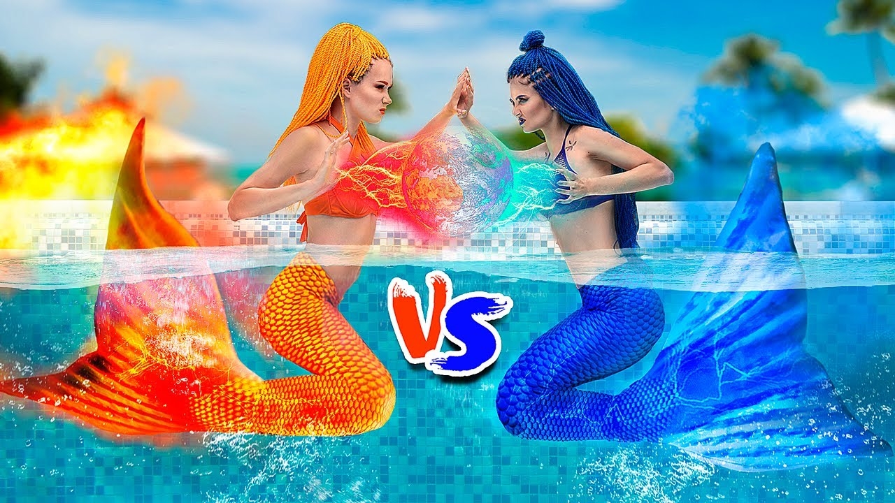 Hot vs Cold Challenge / Mermaid on Fire vs Icy Mermaid