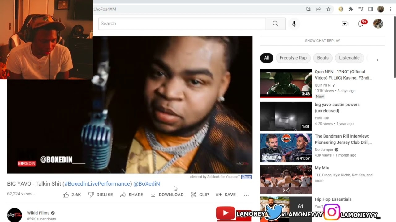 Lamoney Reacts To BIG YAVO - Talkin Shit (#BoxedinLivePerformance)