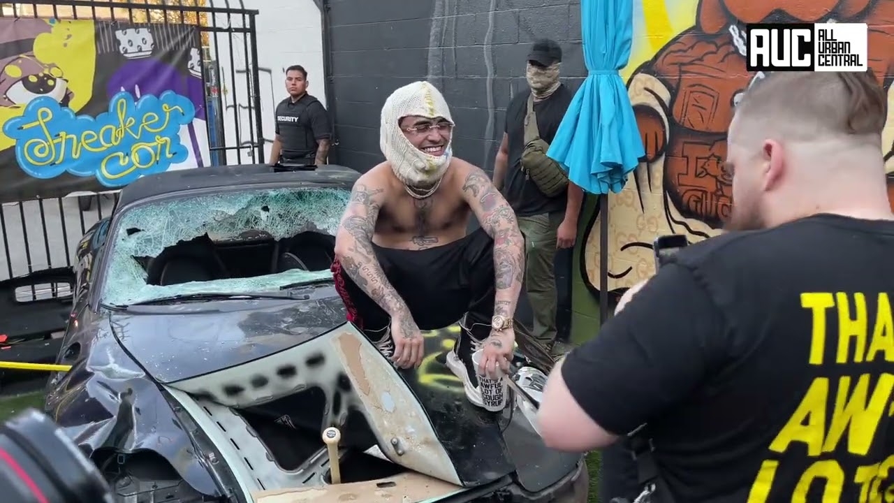 Lil Pump Buys A Porsche And Destroy It At His Album Release Party