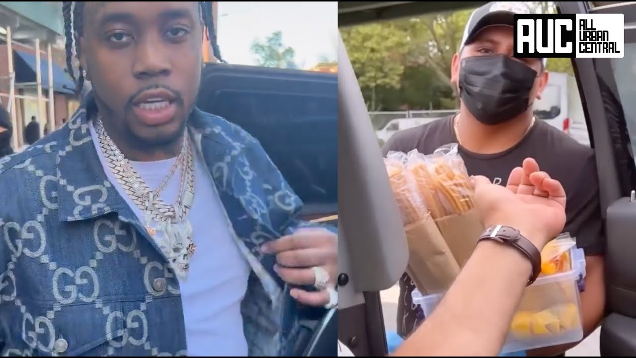 Fivio Foreign Blesses Fruit Man With Bankroll For Being A Hard Worker