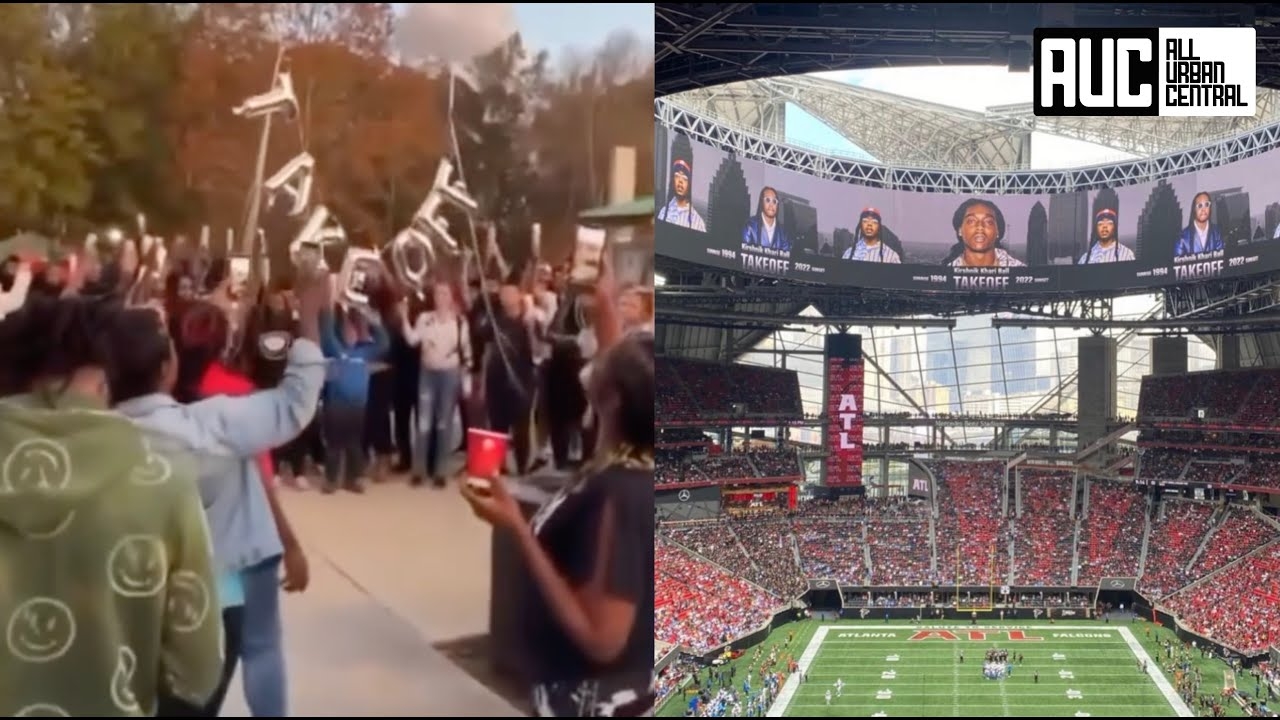 Takeoff Family And Atlanta Falcons Hold Candle Light Vigil In ATL For Him