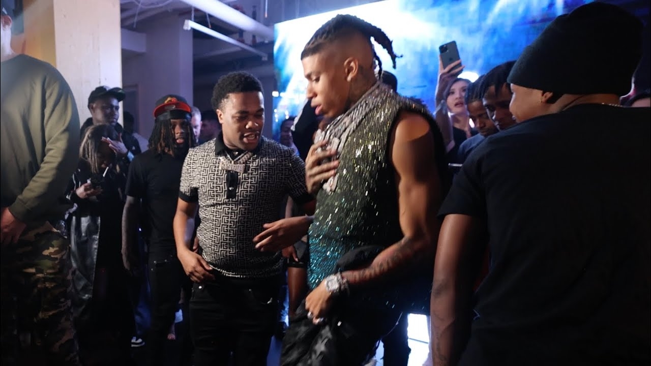 NLE Choppa Almost Lost His Jewelry Getting Sturdy At Birthday Party