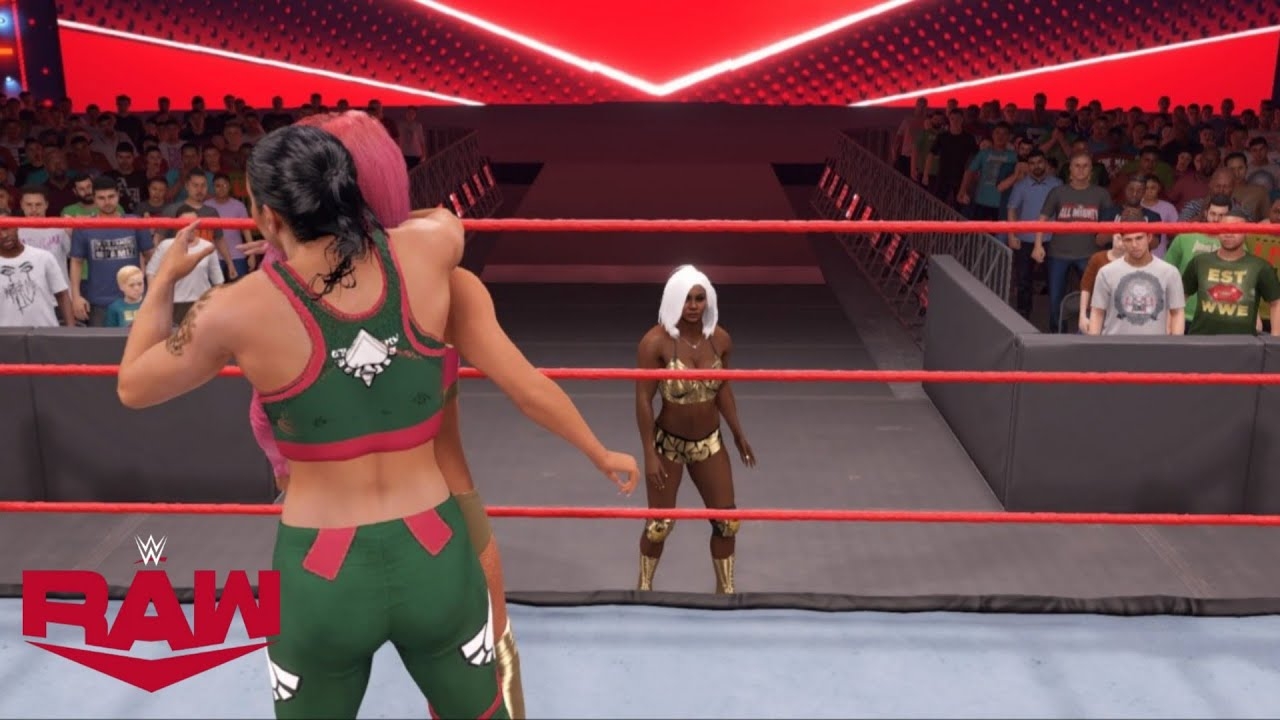 WWE 2K22 RAW SHAYNA BASZLER ATTACKS JADE CARGILL & EVA  MARIE