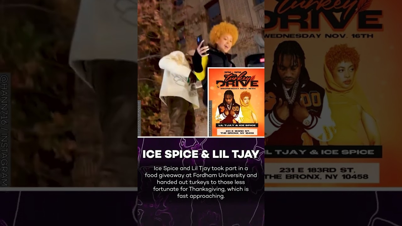 Ice Spice & Lil Tjay Give Back To The Bronx With Turkey Drive! #shorts