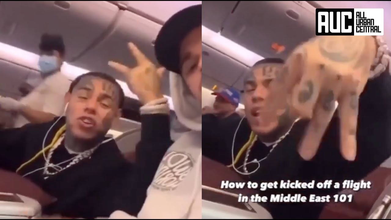 6ix9ine Almost Kicked Off Plane For Throwing Up Rakes In Middle East