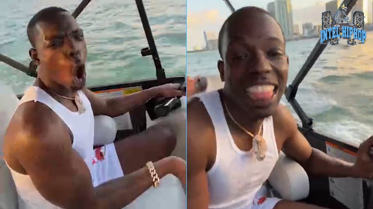 “Who gone come get me” Bobby Shmurda wilding out driving the boat with no license!