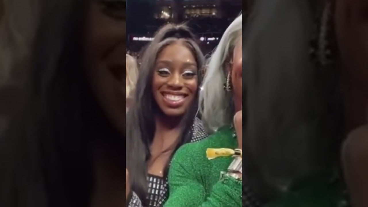 Jade Cargill and Naomi hanging out at the Atlanta Hawks game