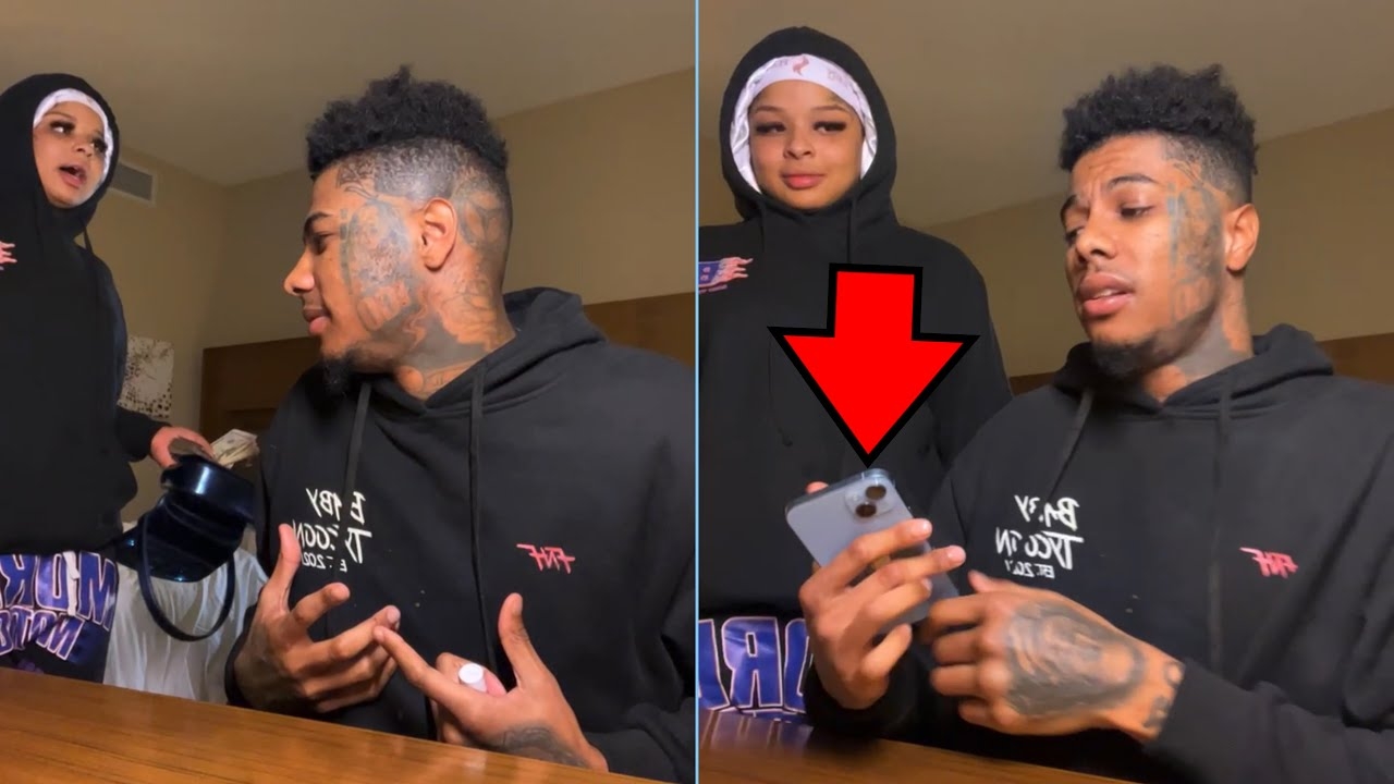 Blueface questions chrisean Rock about his homie sliding into her DMs after checking her phone!