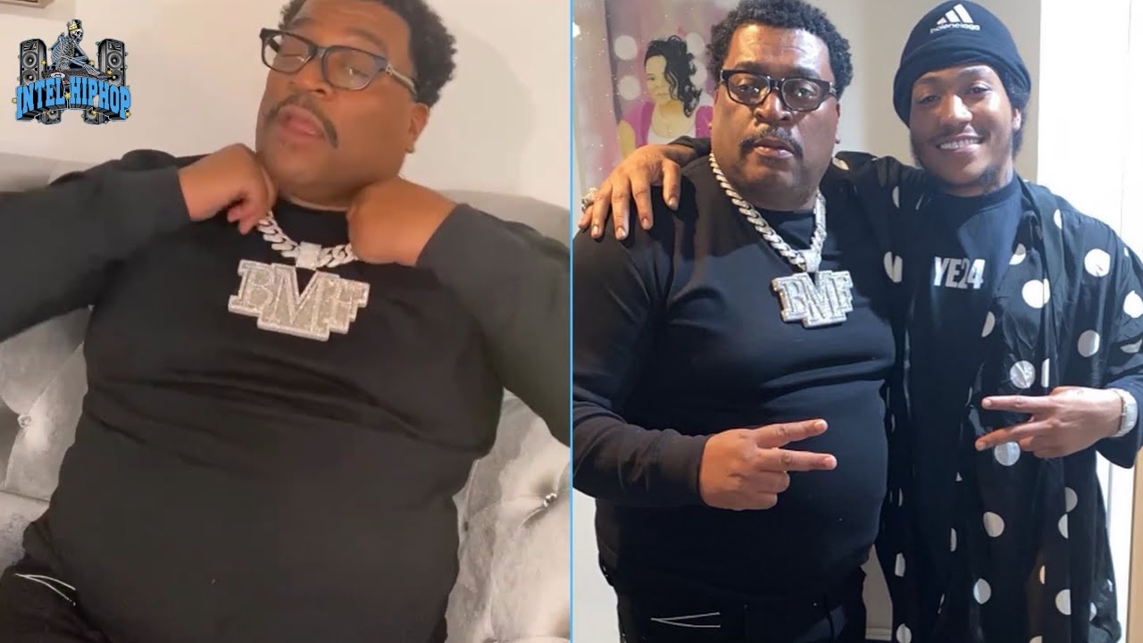 Lil Meech Uncle Southwest T can barely hold his neck up after trying on his iced out BMF chain!