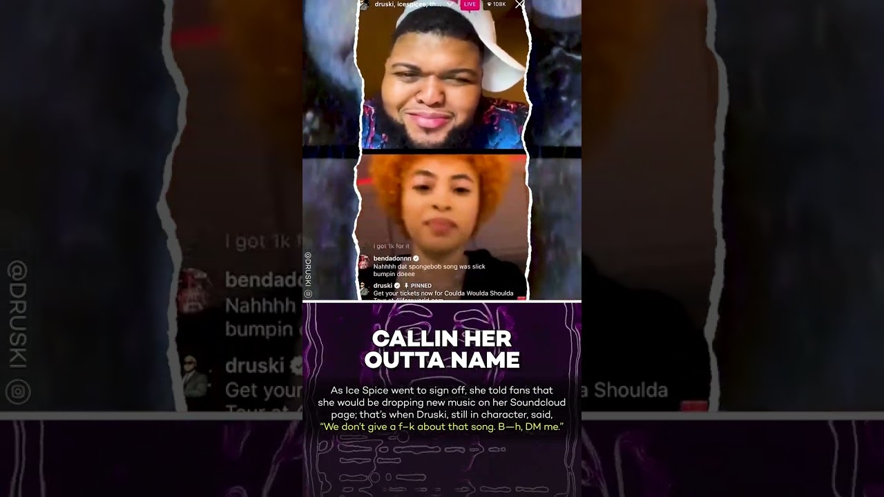 Druski Faces Backlash for "Disrespecting" Ice Spice on Instagram Live! #shorts