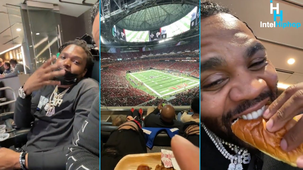 Kevin Gates attends his first Football game with Young Nudy with Press box seats & slams a Glizzy
