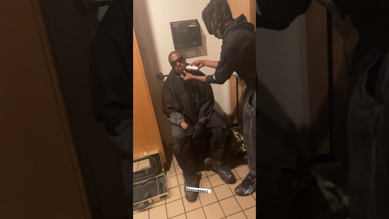 Kanye Gets A Hair Cut While On Toilet