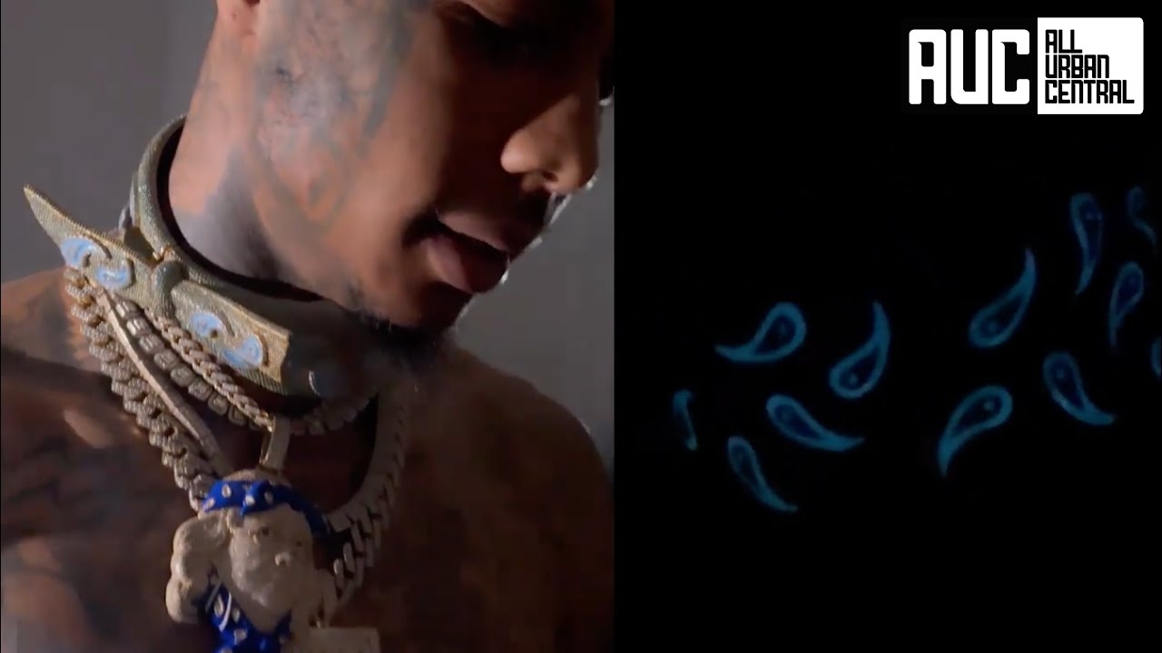 Blueface Tops All Rappers With Glow In the Dark Diamond Chain
