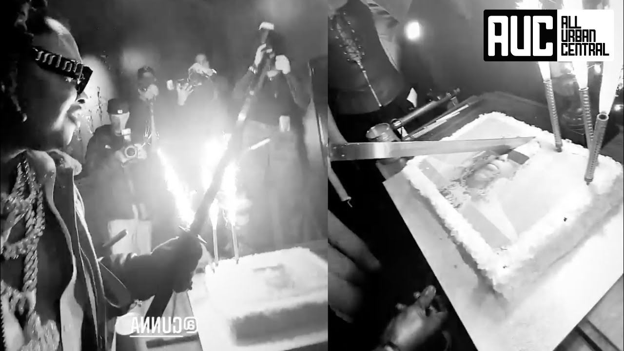 Gunna & Young Thug Use Swords To Cut Cake At Party