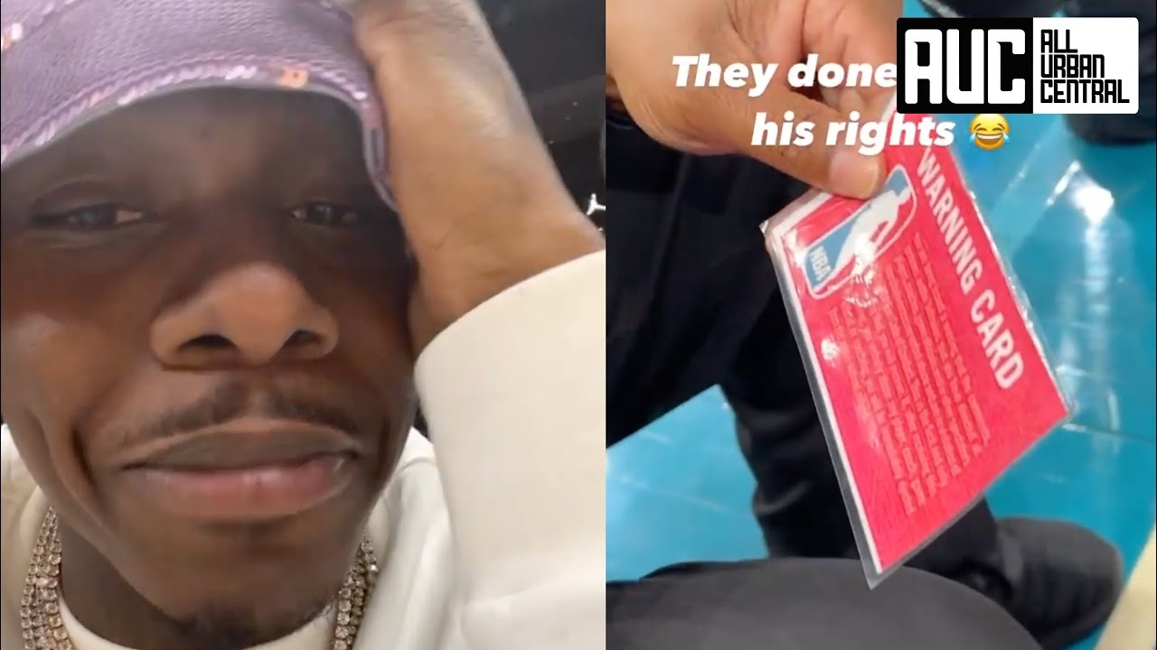"Referee Warning" DaBaby Almost Gets Kicked Out Hornets Game For Homies Acting Out On Sideline