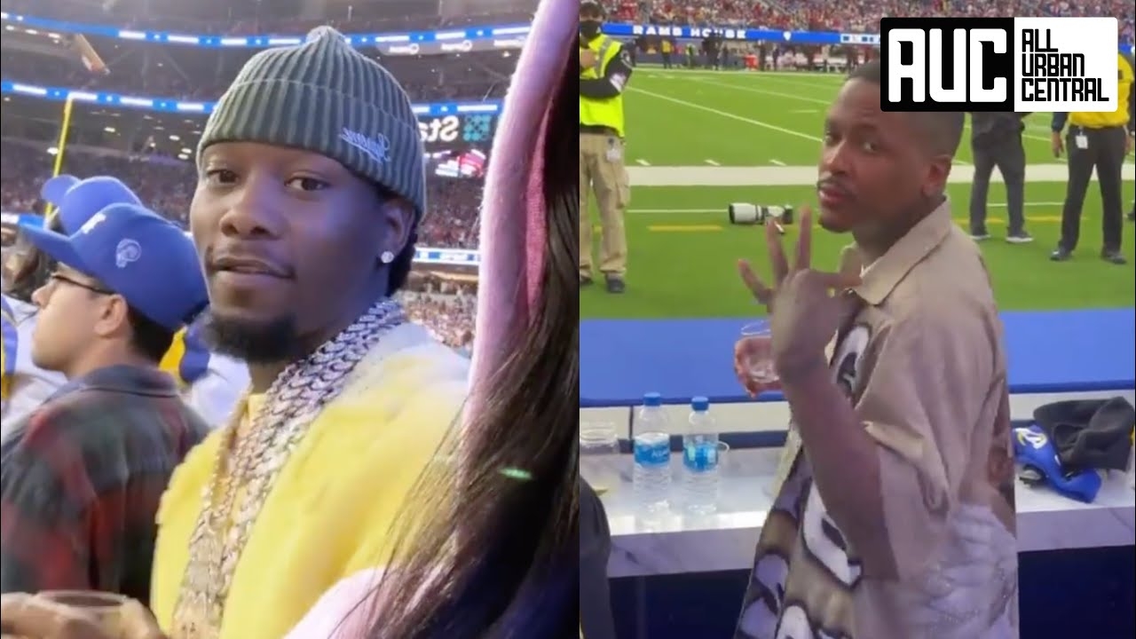 Offset Pulls Up On YG And Big Sean At Rams 49ers Game