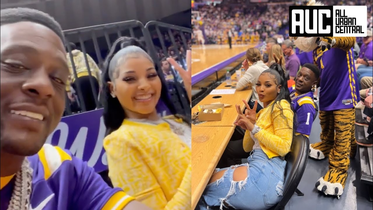 Boosie Spoils His New Girlfriend Courtside At LSU Basketball Game