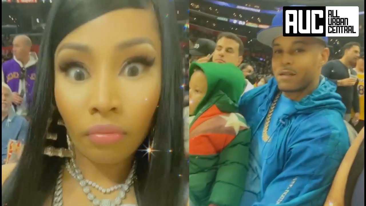 Nicki Minaj Clowns Her Husband For Looking Dusty At Lakers Game