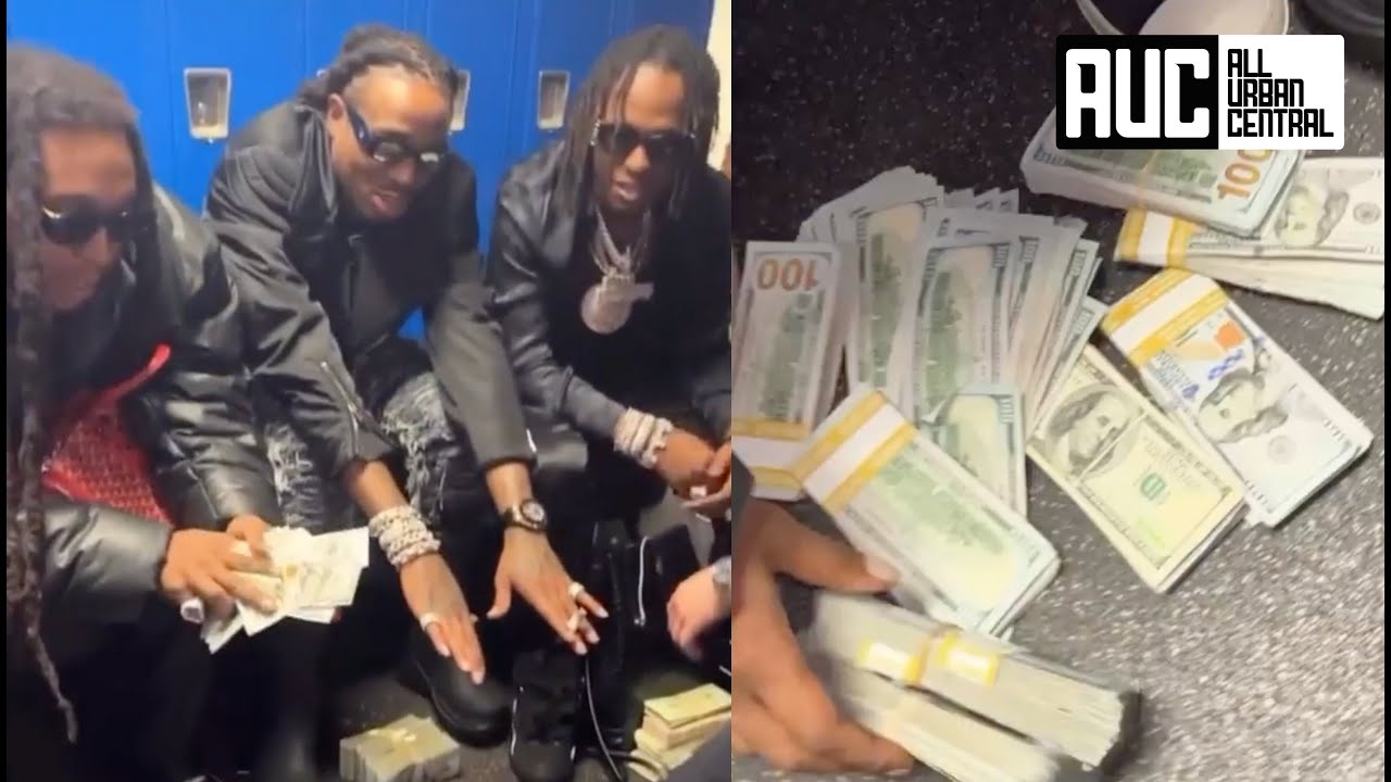 Migos And Kanye Have A Flex Session Backstage With Tons Of Cash