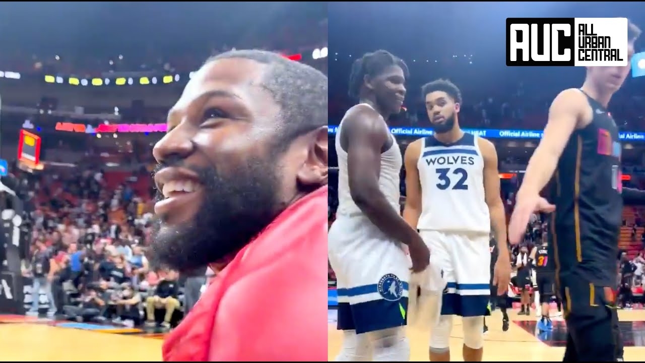 Players Thirsty To Dap Up Floyd Mayweather When He Sits Courtside At NBA Games